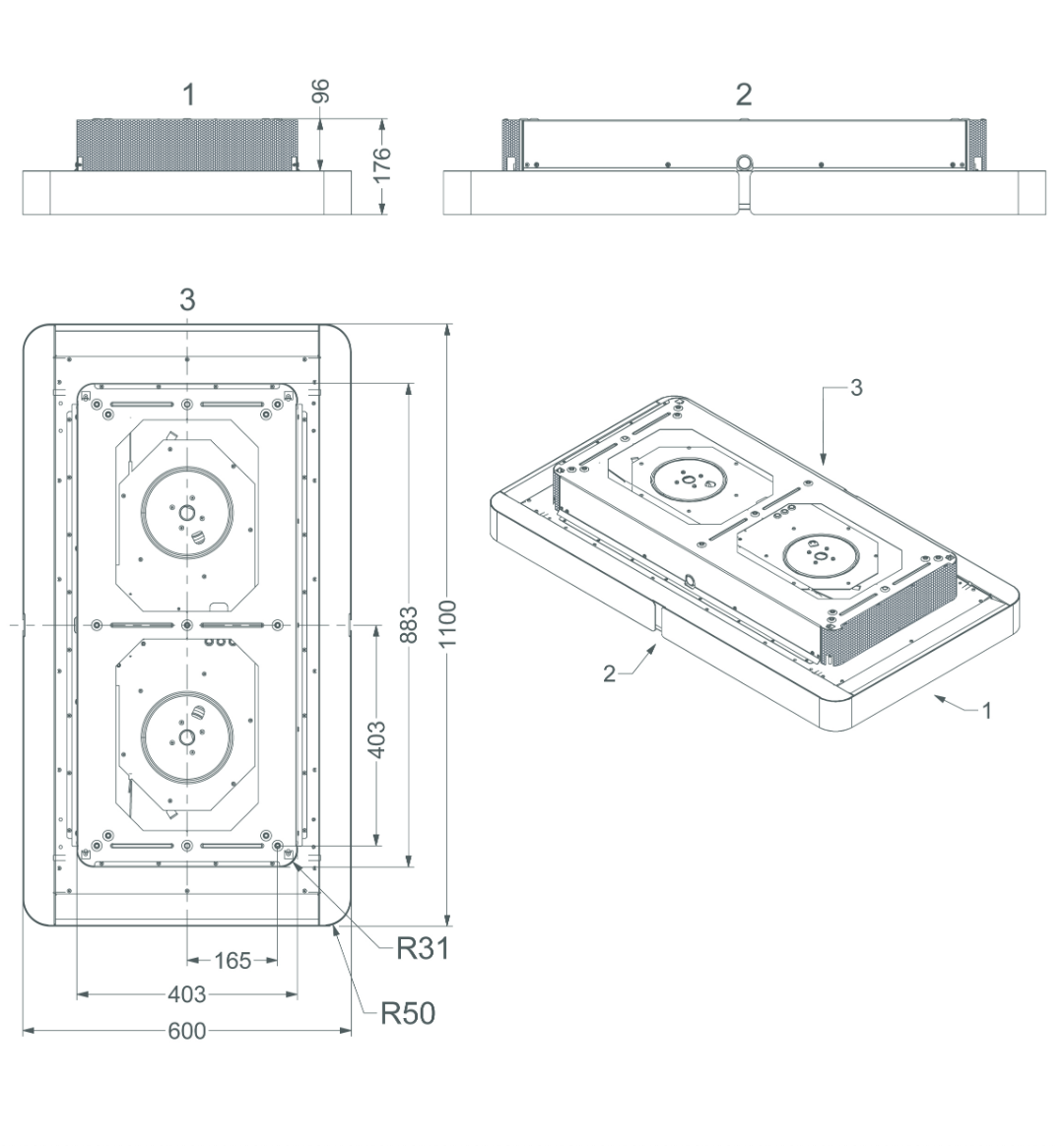 NOVY 232 plafonddampkap - 110cm NOVY 232 plafonddampkap - 110cm