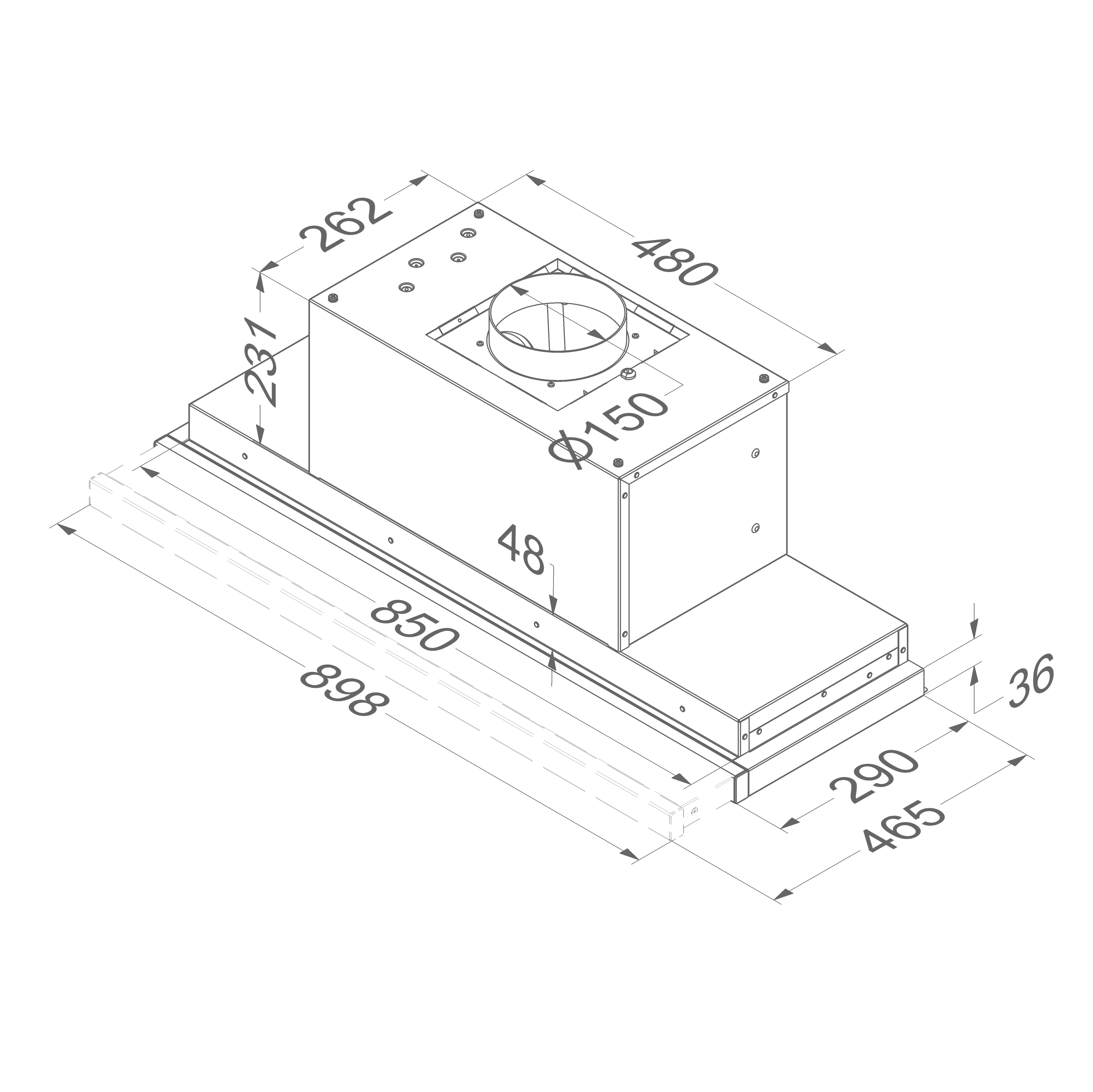 NOVY 655 telescopische dampkap - 90cm NOVY 655 telescopische dampkap - 90cm