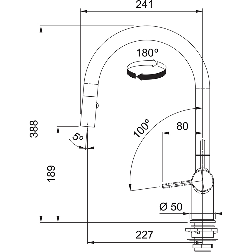 FRANKE 301029 ACTIVE ééngreepsmengkraan - keuken FRANKE 301029 ACTIVE ééngreepsmengkraan - keuken