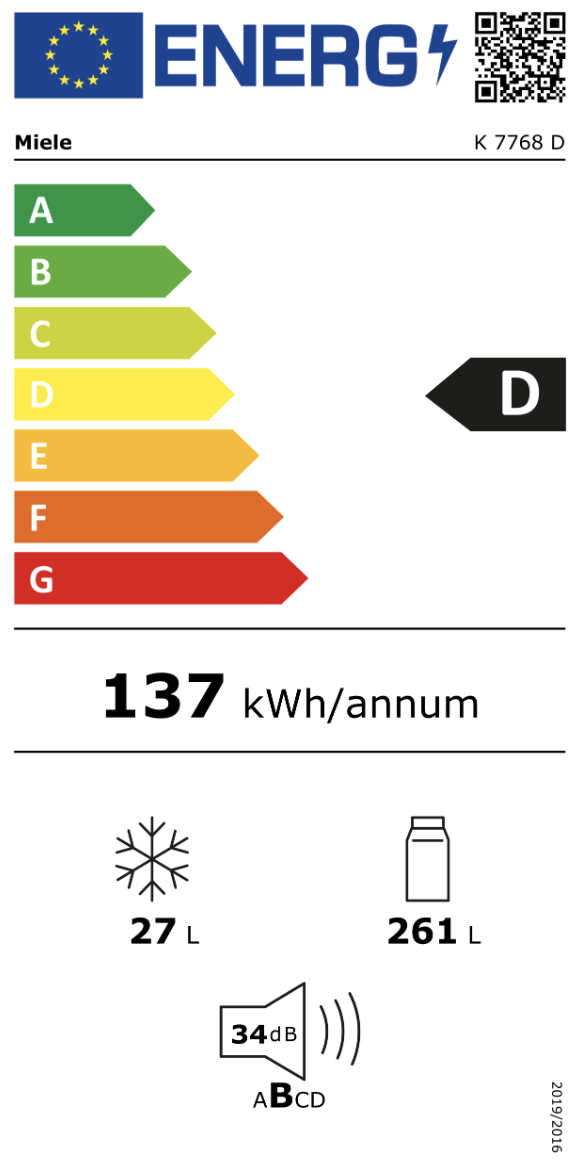 MIELE K7768D koelkast met vriesvak  - 178cm