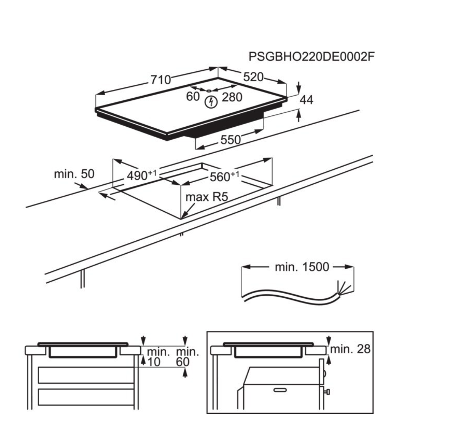 AEG TO74IB0BFB 6000 inductiekookplaat - 71cm AEG TO74IB0BFB 6000 inductiekookplaat - 71cm