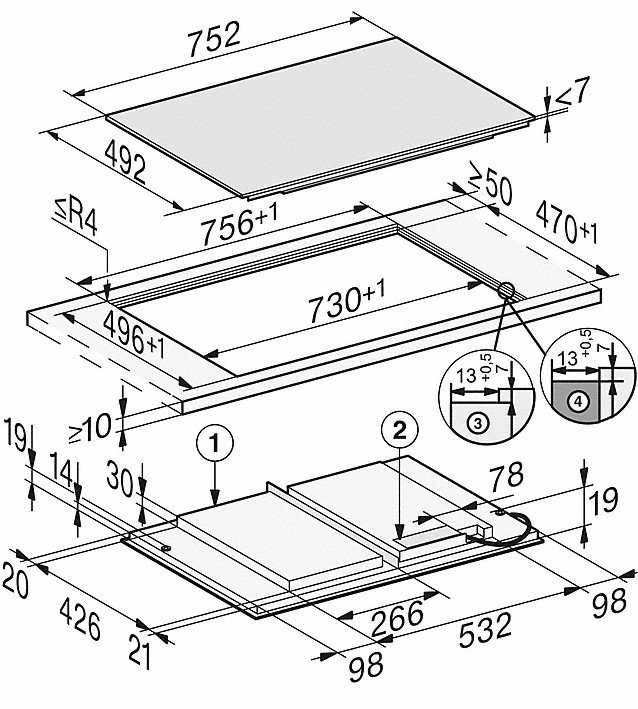 MIELE KM7617FX inductiekookplaat - 75cm MIELE KM7617FX inductiekookplaat - 75cm