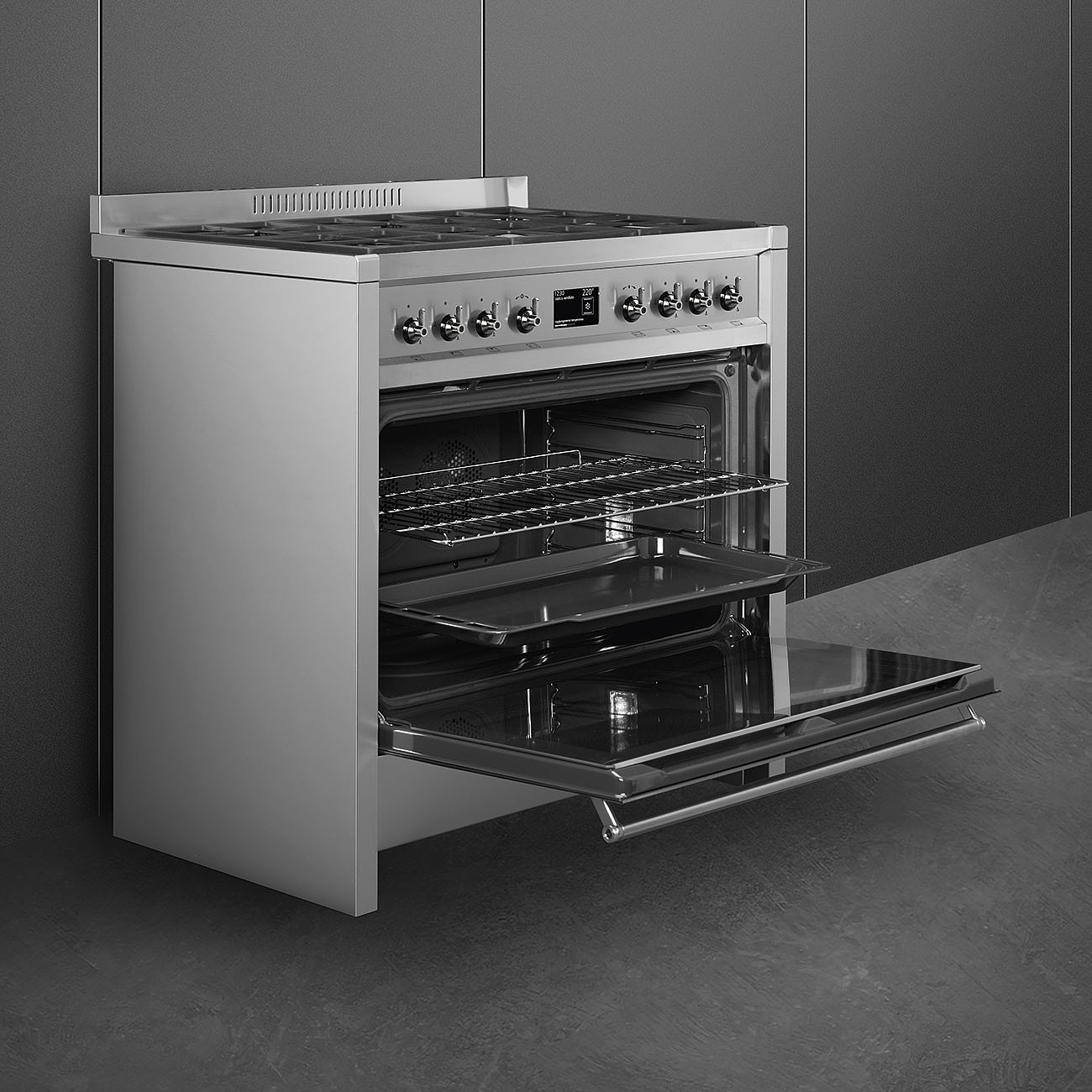 SMEG A1-9 fornuis met gaskookplaat - 90cm