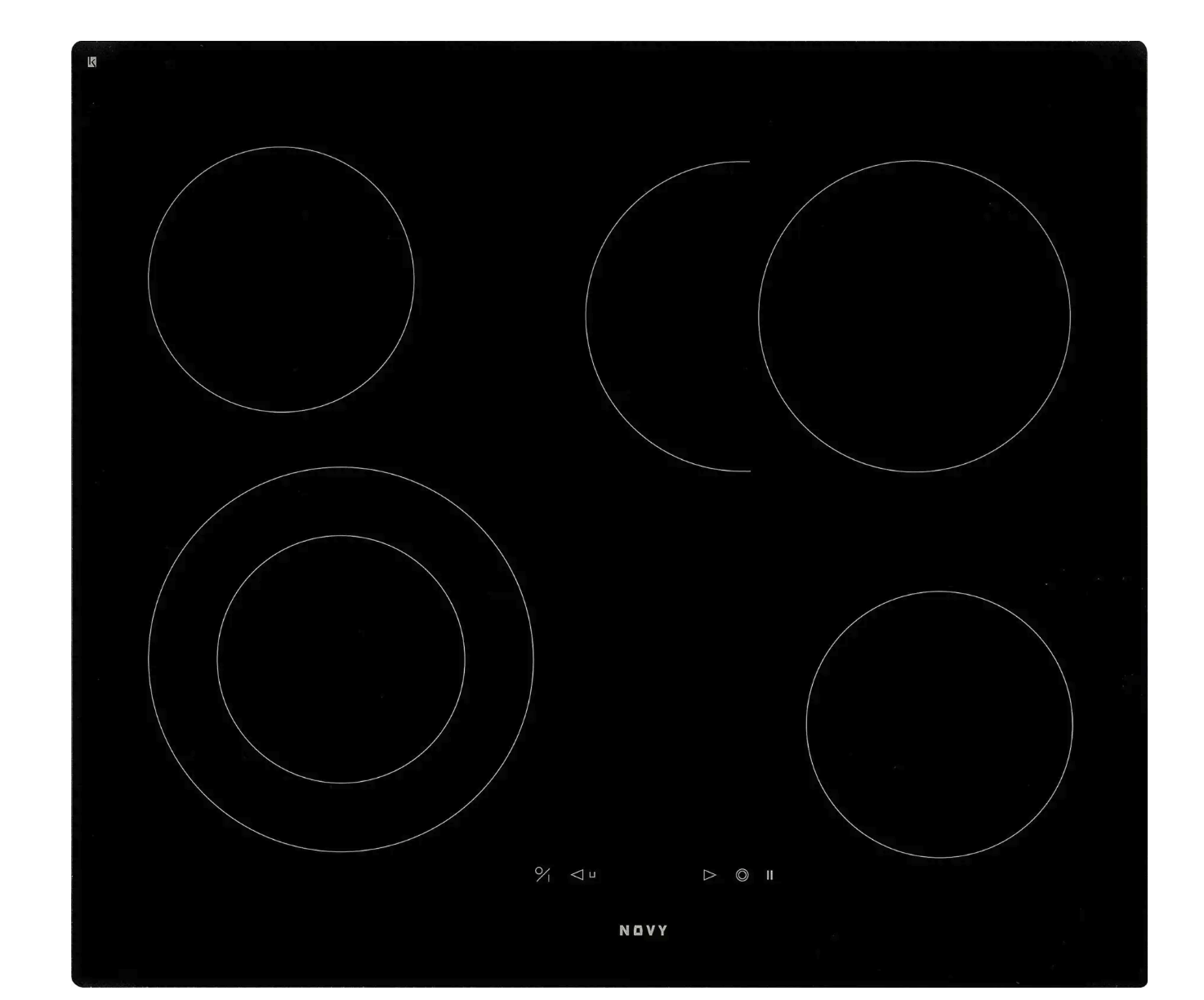 NOVY 1102 vitrokeramische kookplaat - 60cm NOVY 1102 vitrokeramische kookplaat - 60cm