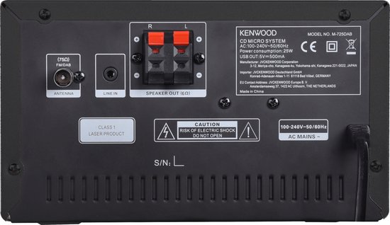 KENWOOD M-725DAB-B Micro HiFi Systeem - Zwart KENWOOD M-725DAB-B Micro HiFi Systeem - Zwart