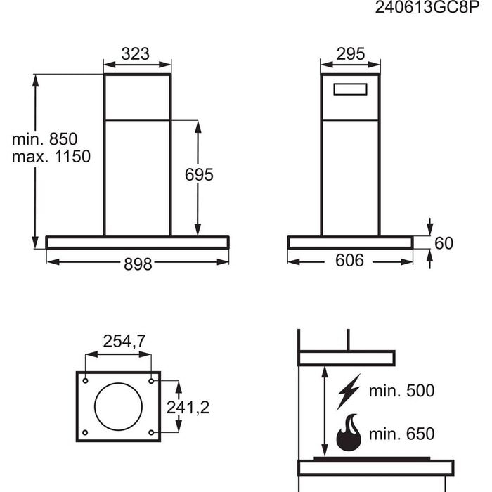 AEG GI87D91CB 8000 eilanddampkap - 90cm AEG GI87D91CB 8000 eilanddampkap - 90cm