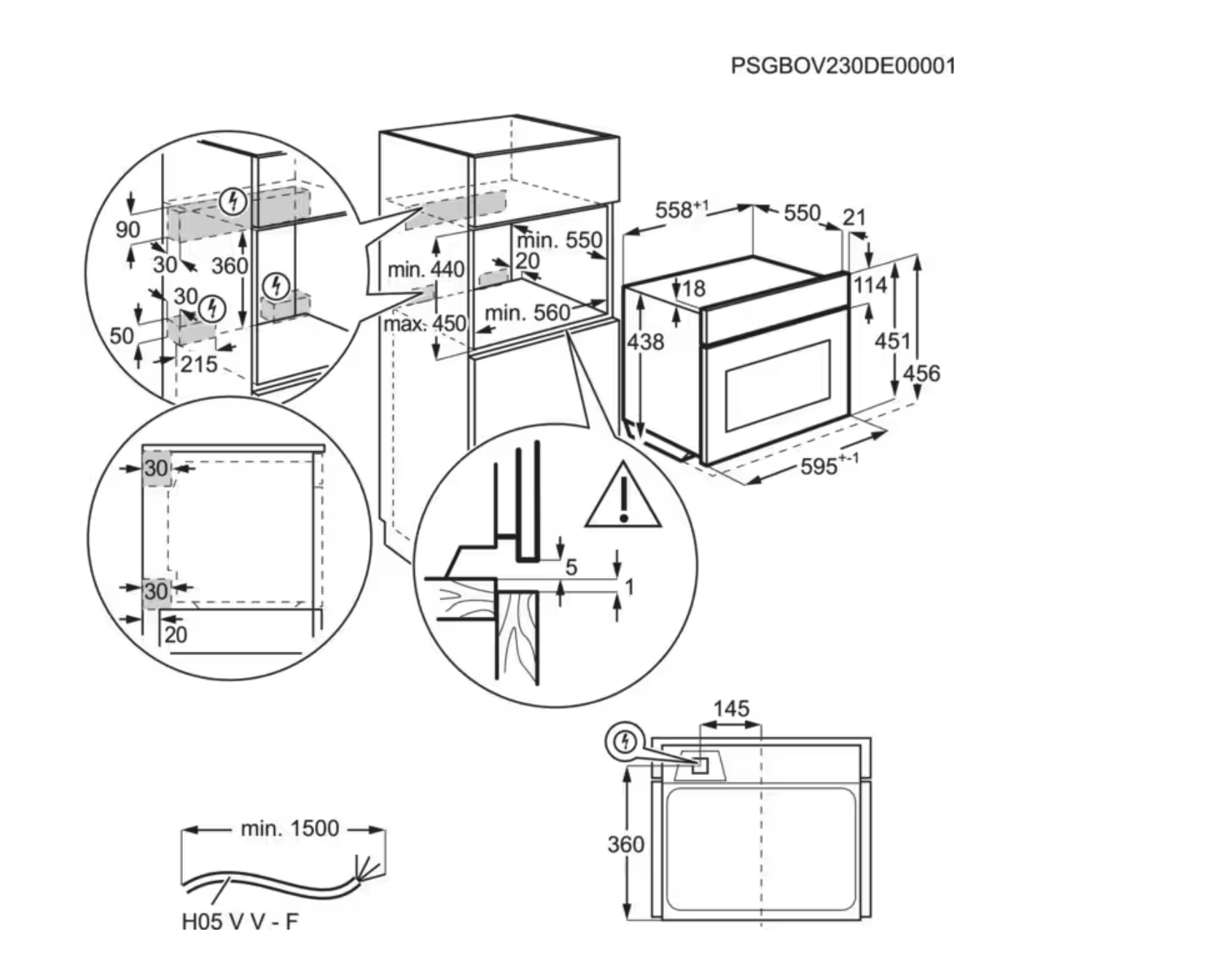 AEG OM5NK40K 5000 microgolfoven met grill - 45cm AEG OM5NK40K 5000 microgolfoven met grill - 45cm