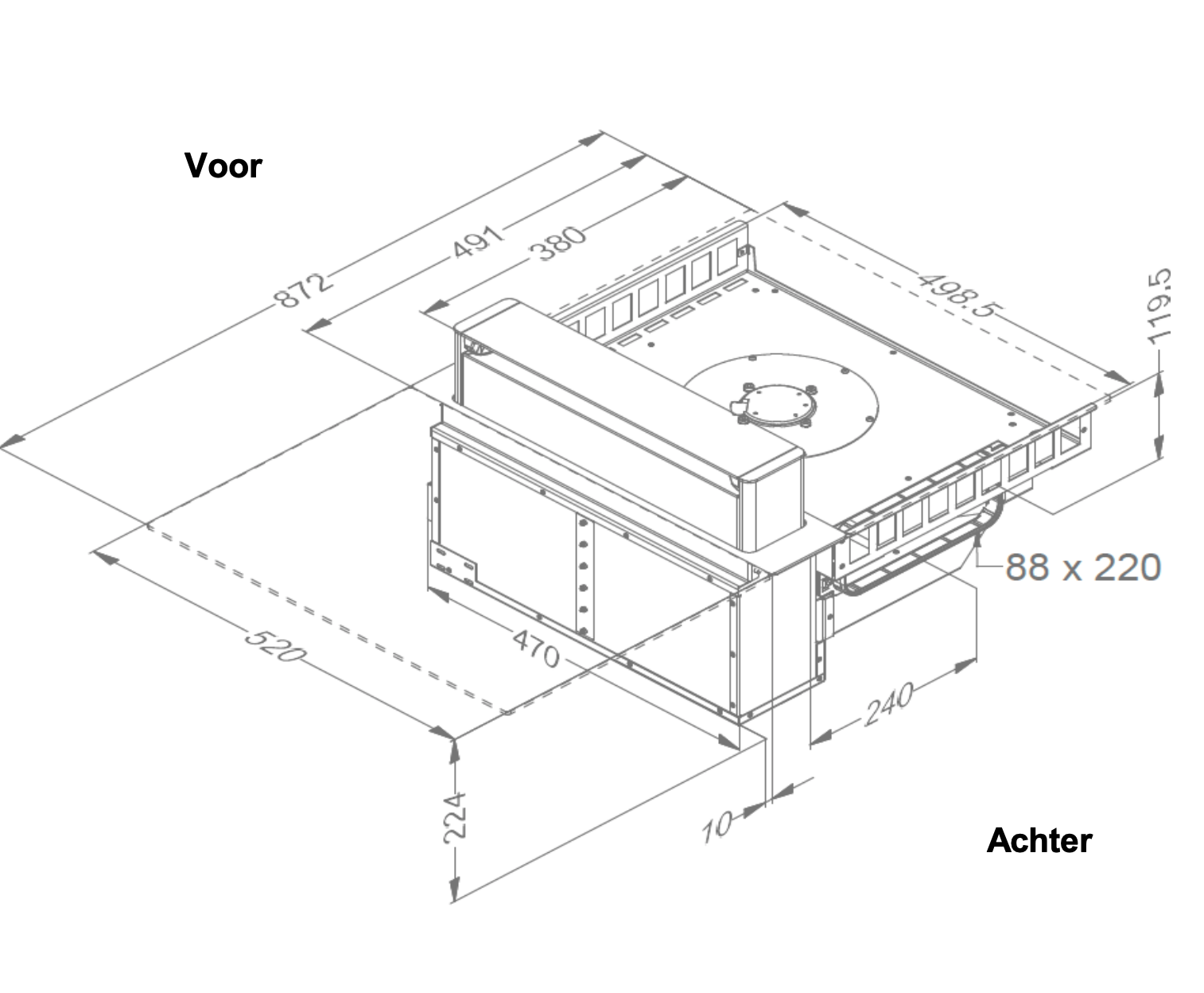 NOVY 40006 kookplaat met afzuiging - 87cm NOVY 40006 kookplaat met afzuiging - 87cm