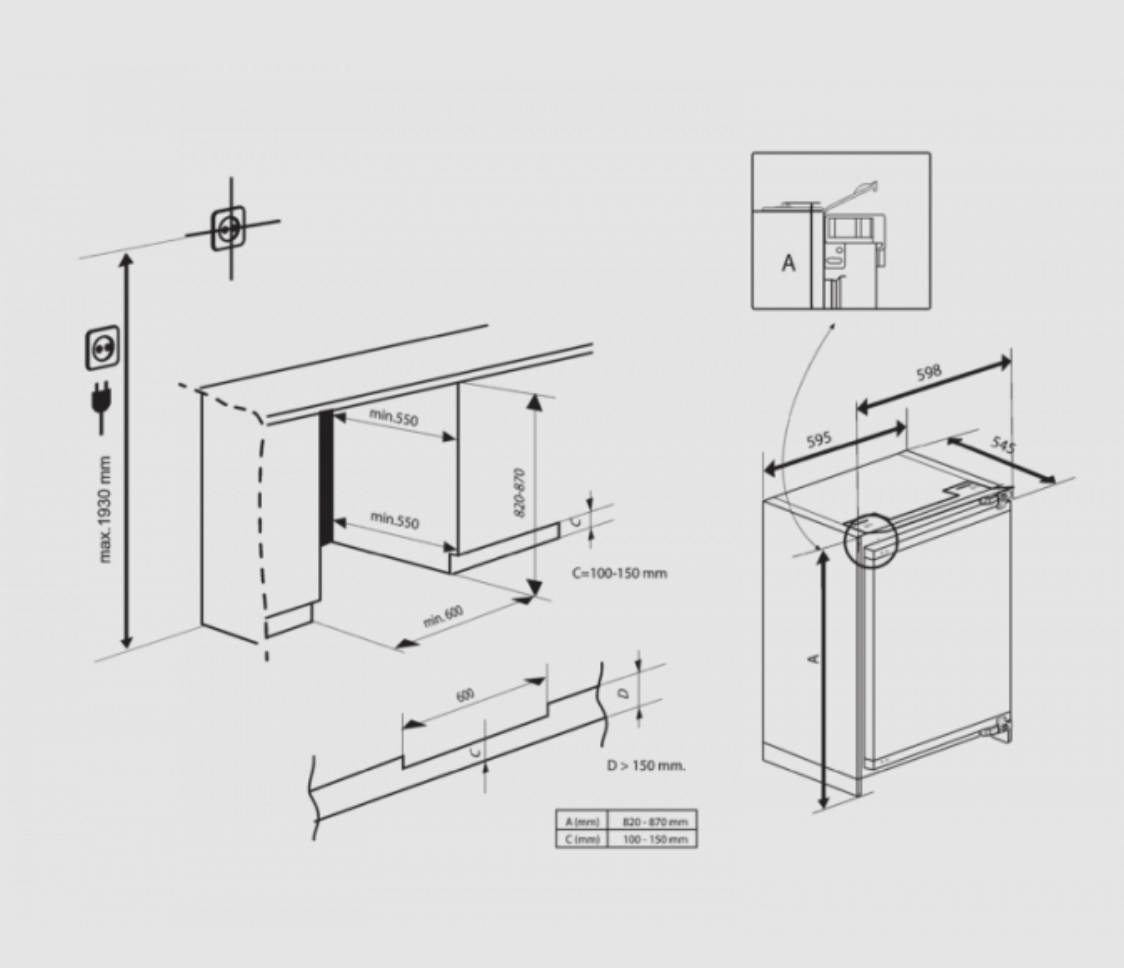BEKO BU1104N onderbouw koelkast BEKO BU1104N onderbouw koelkast