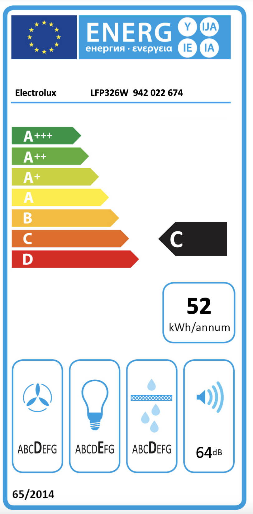 ELECTROLUX LFP326W 300 telescopische dampkap - 60cm ELECTROLUX LFP326W 300 telescopische dampkap - 60cm