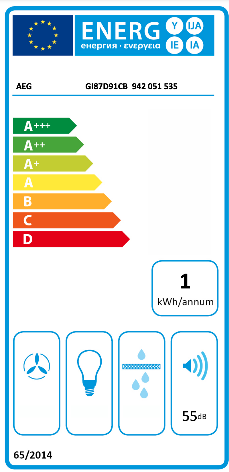 AEG GI87D91CB 8000 eilanddampkap - 90cm AEG GI87D91CB 8000 eilanddampkap - 90cm