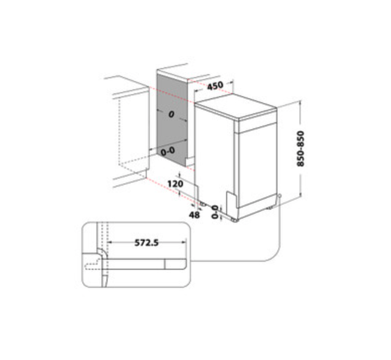 WHIRLPOOL WH6FB10BS7A0W vrijstaande vaatwasser