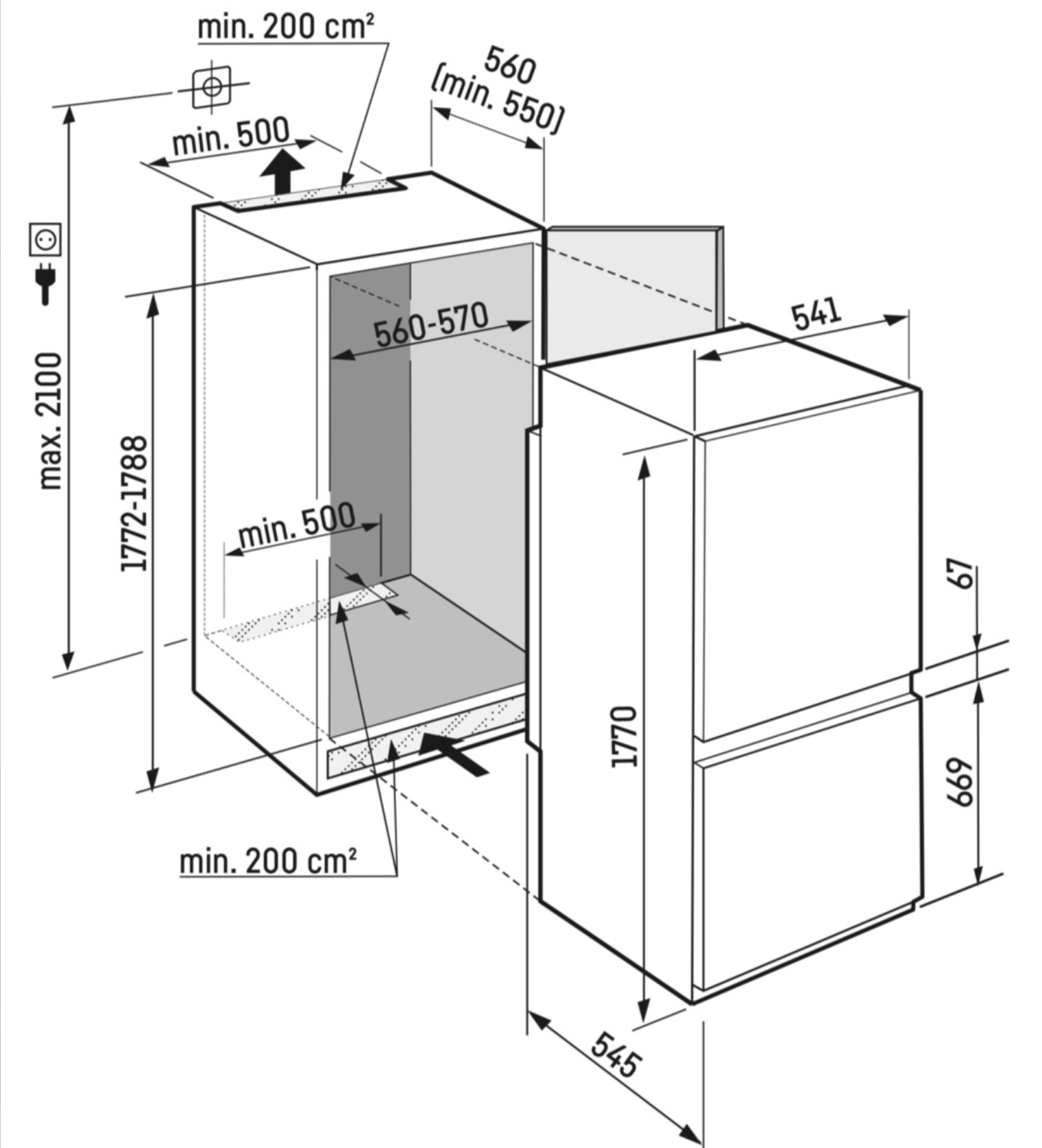 LIEBHERR ICSE510322 koel-/vriescombinatie - 178cm LIEBHERR ICSE510322 koel-/vriescombinatie - 178cm