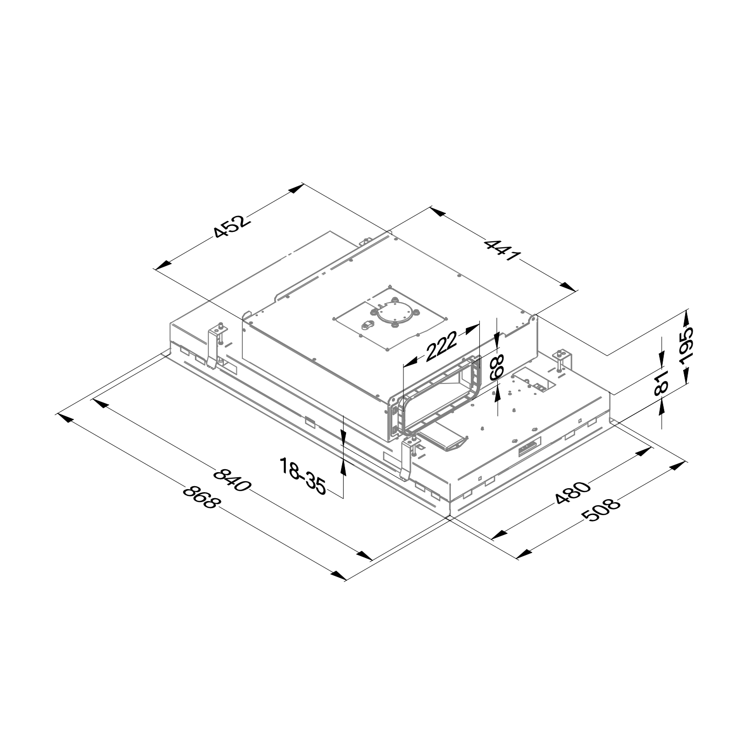 NOVY 6810 Pureline Compact plafonddampkap - 90cm NOVY 6810 Pureline Compact plafonddampkap - 90cm