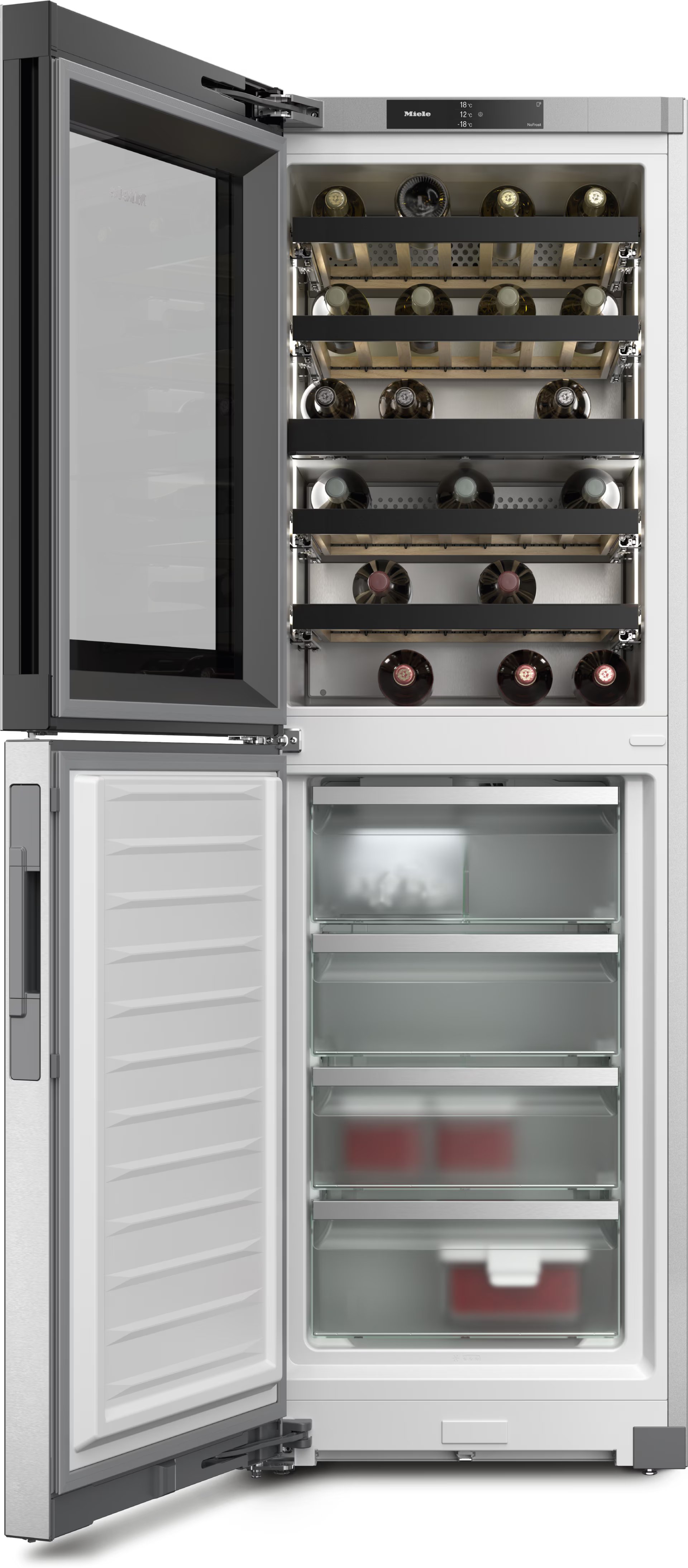 MIELE KWNS4784DEEDT/CS vrijstaande wijnklimaatkast