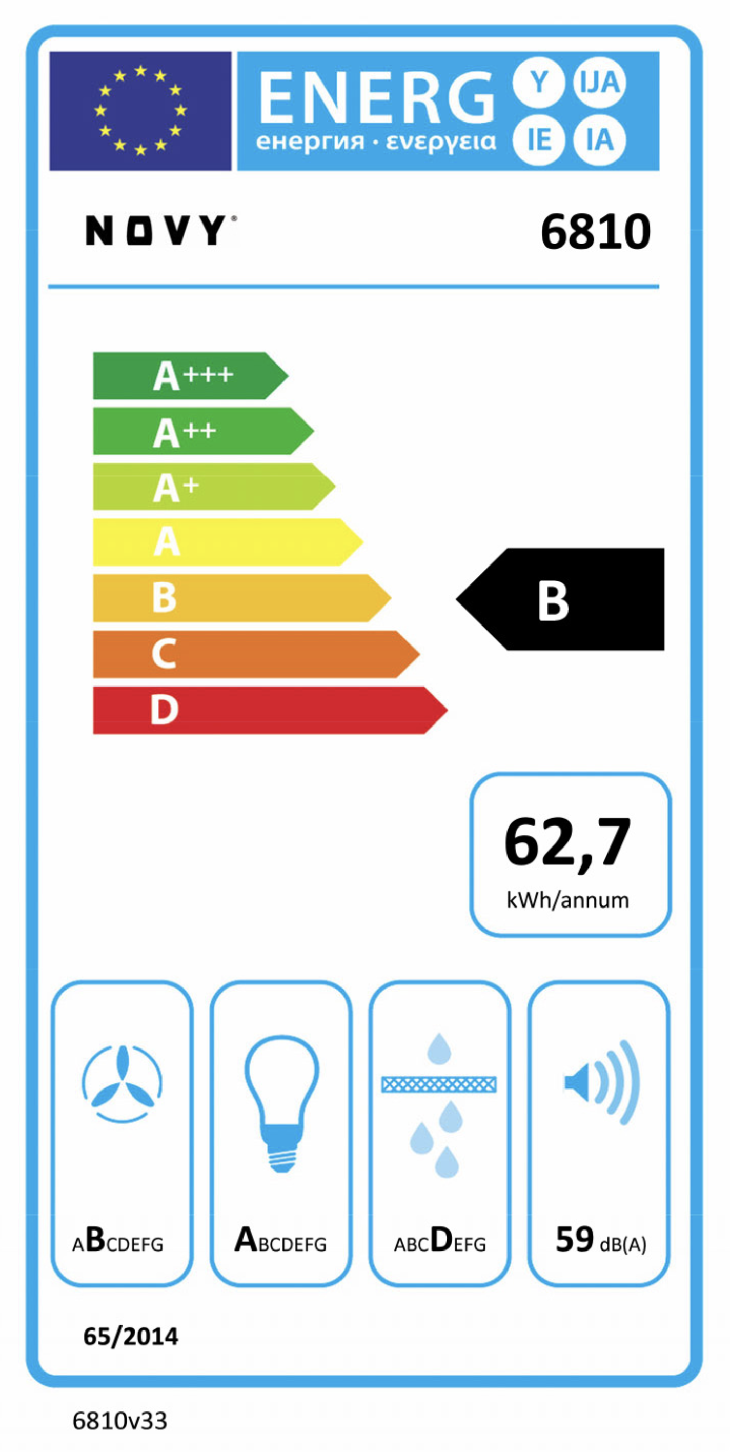 NOVY 6810 Pureline Compact plafonddampkap - 90cm NOVY 6810 Pureline Compact plafonddampkap - 90cm
