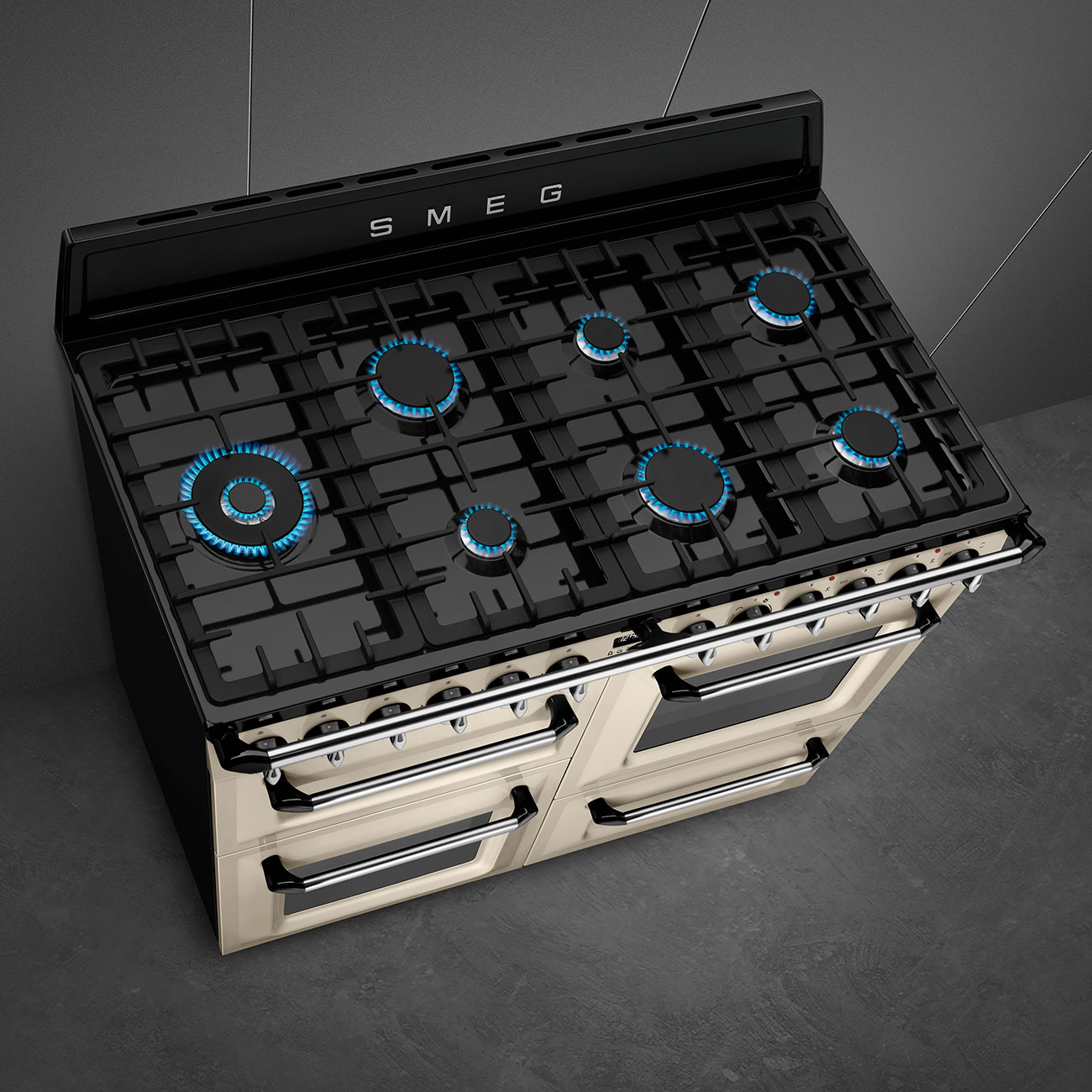 SMEG TR4110P1 fornuis met gaskookplaat - 110cm SMEG TR4110P1 fornuis met gaskookplaat - 110cm