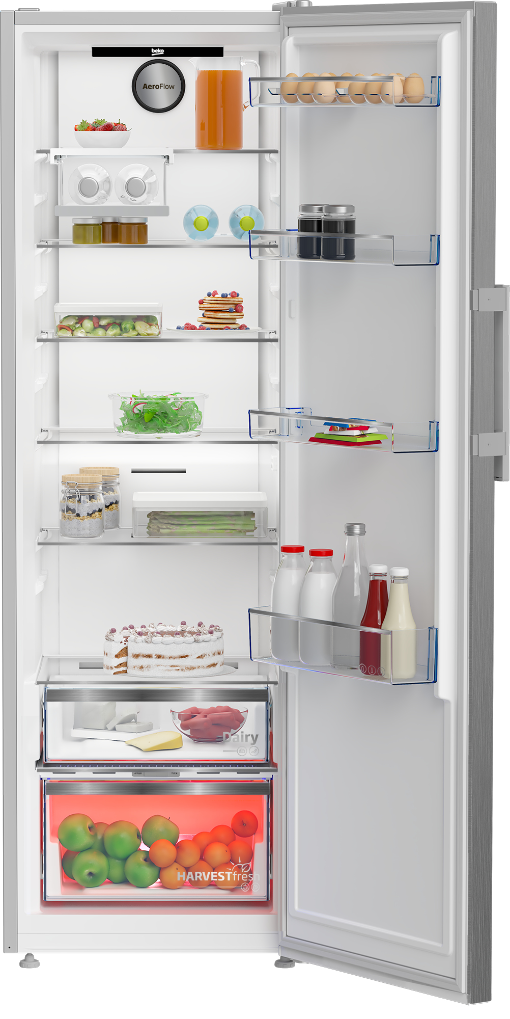 BEKO B7RMLNE445ZXP vrijstaande koelkast zonder vriesvak - 186cm BEKO B7RMLNE445ZXP vrijstaande koelkast zonder vriesvak - 186cm