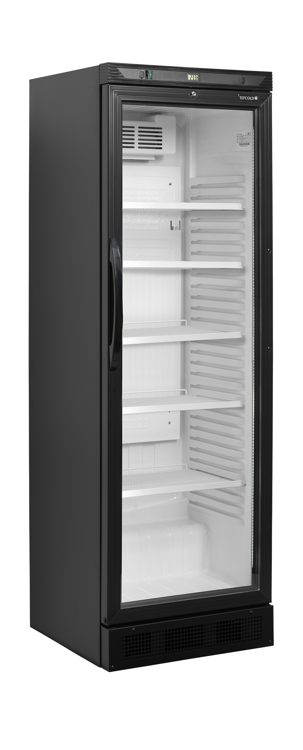 TEFCOLD CEV425 BLACK L/H Zwarte flessenkoeler, links scharnierend
