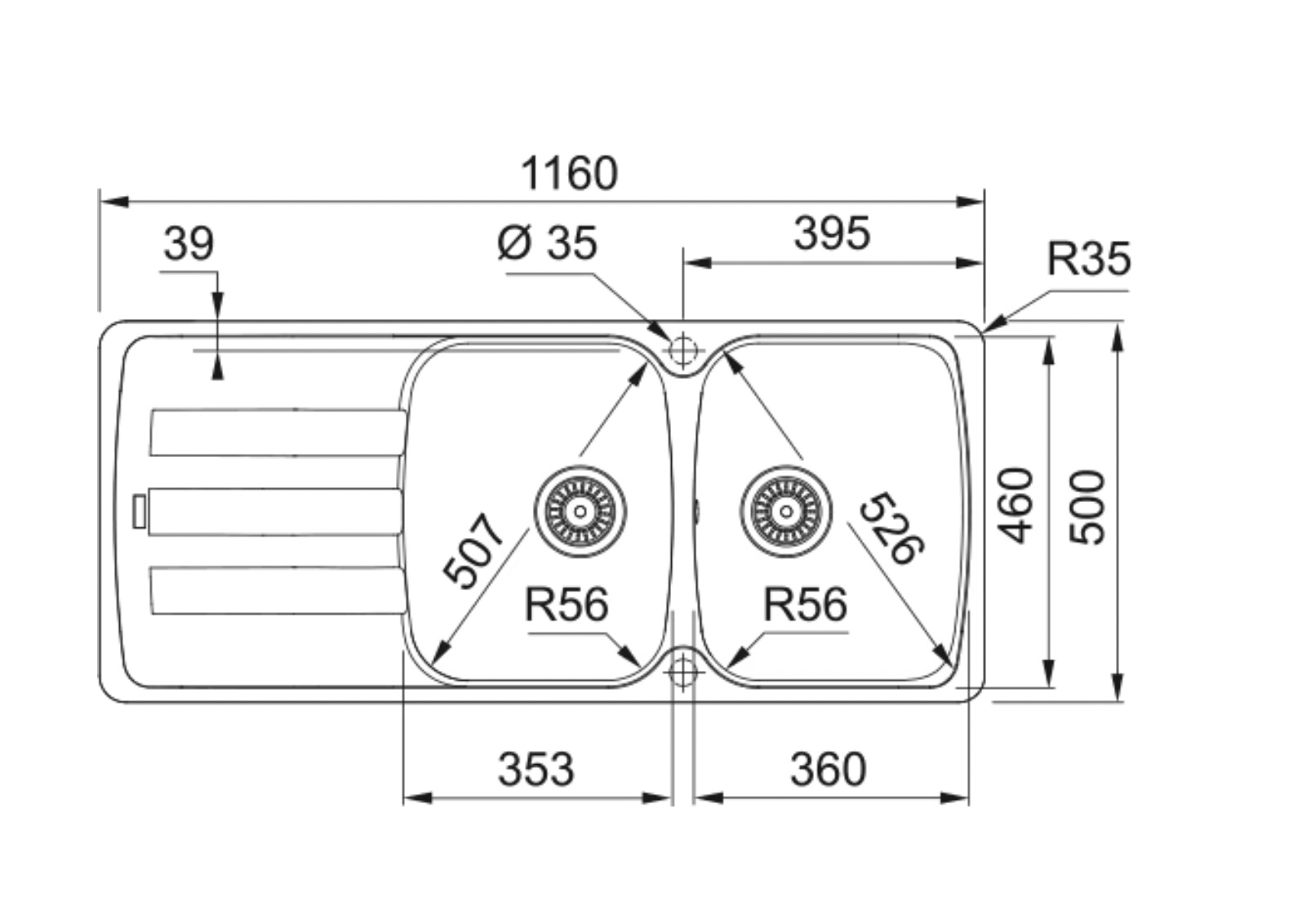 FRANKE AZG621KR1 ANTEA spoelbak  FRANKE AZG621KR1 ANTEA spoelbak