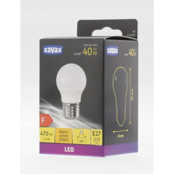 XAVAX 00112848 Ledlamp, E27, 470lm vervangt 40W, druppellamp, mat, warm wit