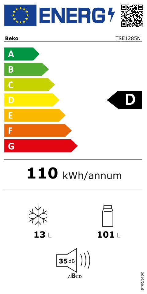 BEKO TSE1285N onderbouw koelkast met vriesvak BEKO TSE1285N onderbouw koelkast met vriesvak