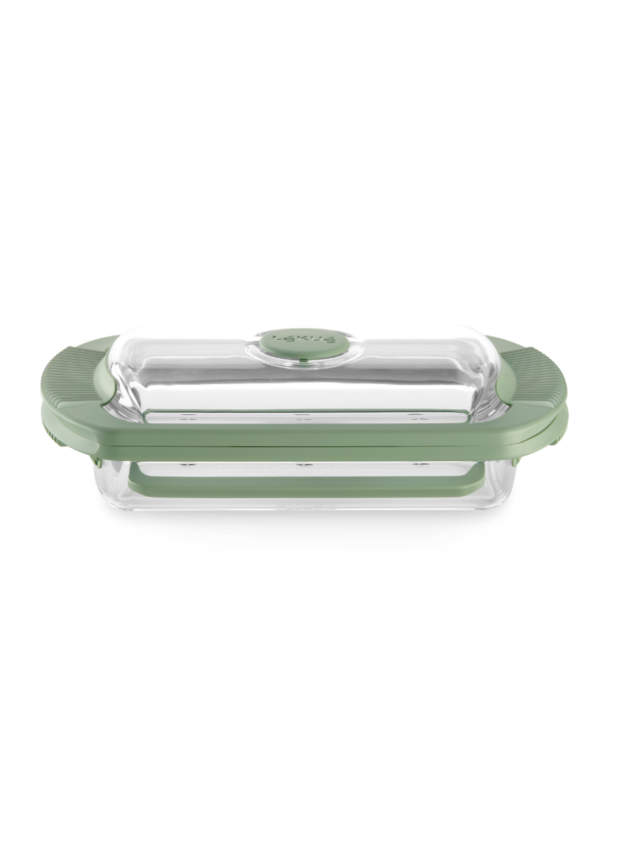 LEKUE 890482 Stoomkoker - Glas - geschikt voor 2 personen - Green