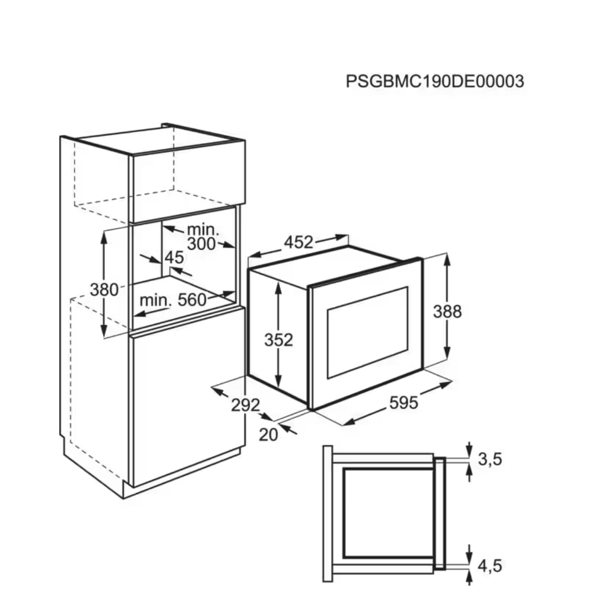 ELECTROLUX LMS2173EMK 300 microgolfoven - combi - 38cm ELECTROLUX LMS2173EMK 300 microgolfoven - combi - 38cm