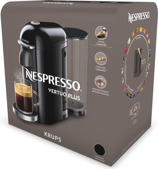 KRUPS XN900810 Nespresso Vertuo Plus Zwart  KRUPS XN900810 Nespresso Vertuo Plus Zwart