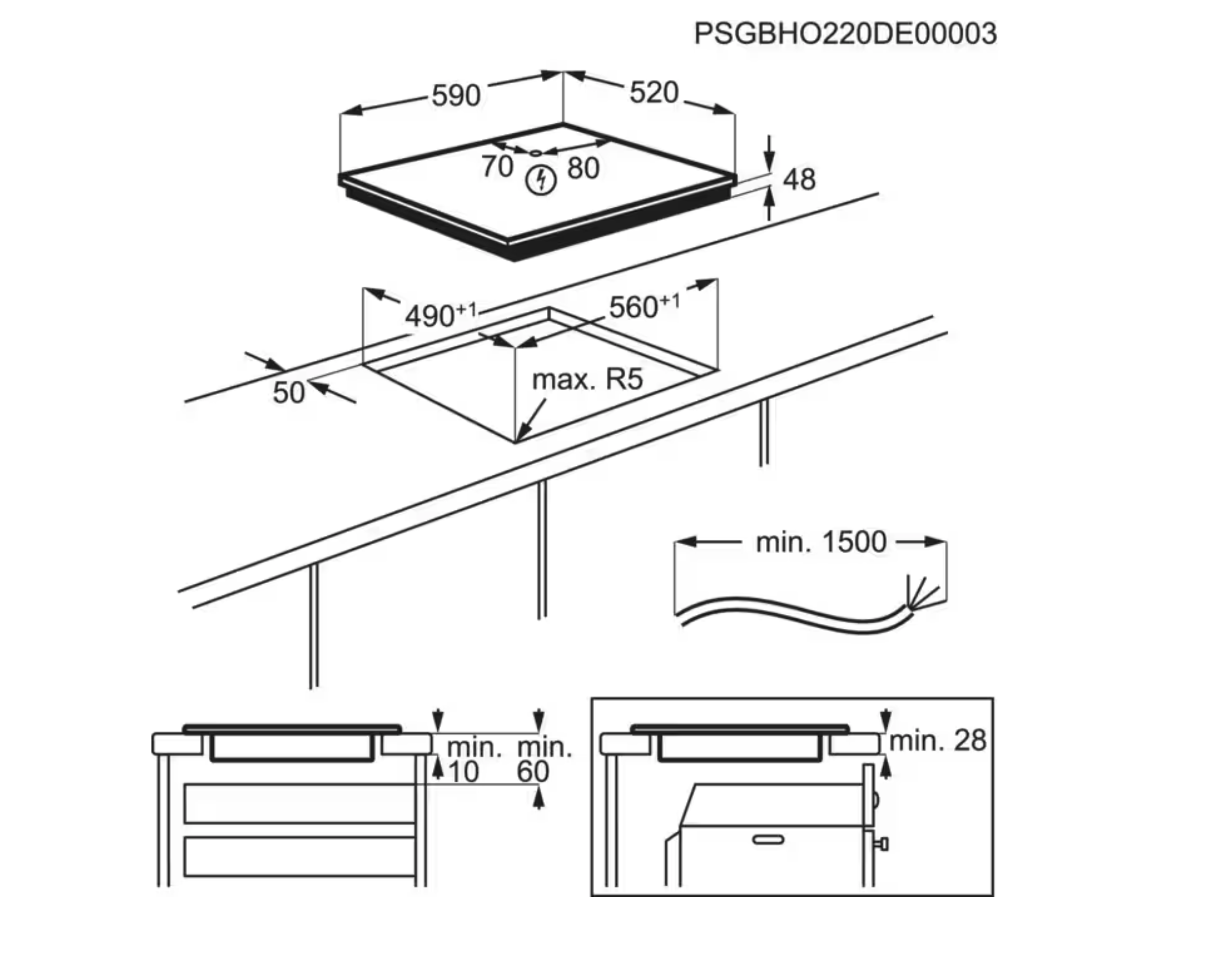 ELECTROLUX KIB60420CK 300 inductiekookplaat - 60cm ELECTROLUX KIB60420CK 300 inductiekookplaat - 60cm