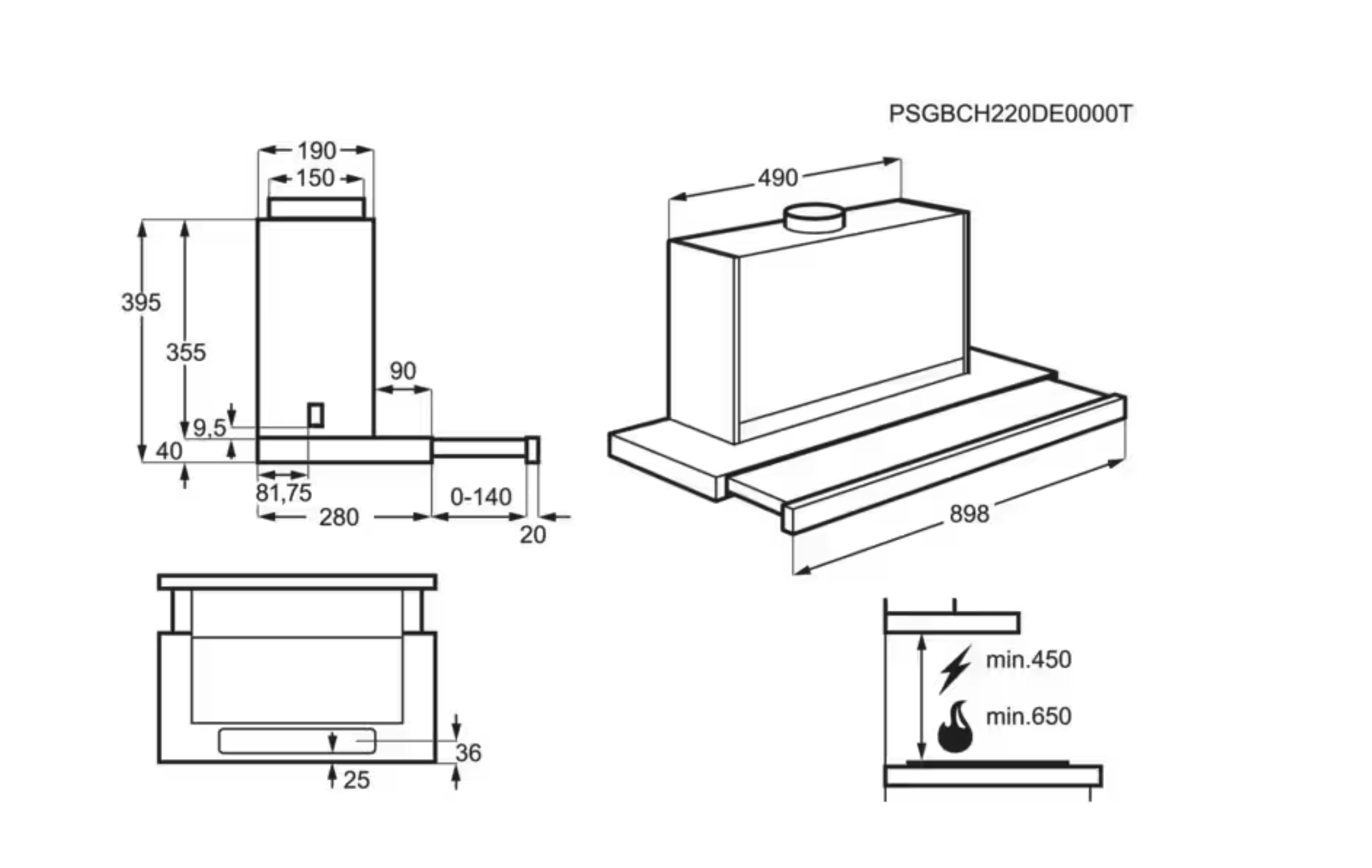ELECTROLUX LFP419X 300 telescopische dampkap - 90cm ELECTROLUX LFP419X 300 telescopische dampkap - 90cm
