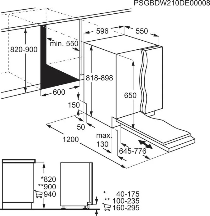 AEG GI6200A2SF 6000 vaatwasser volledig integreerbaar