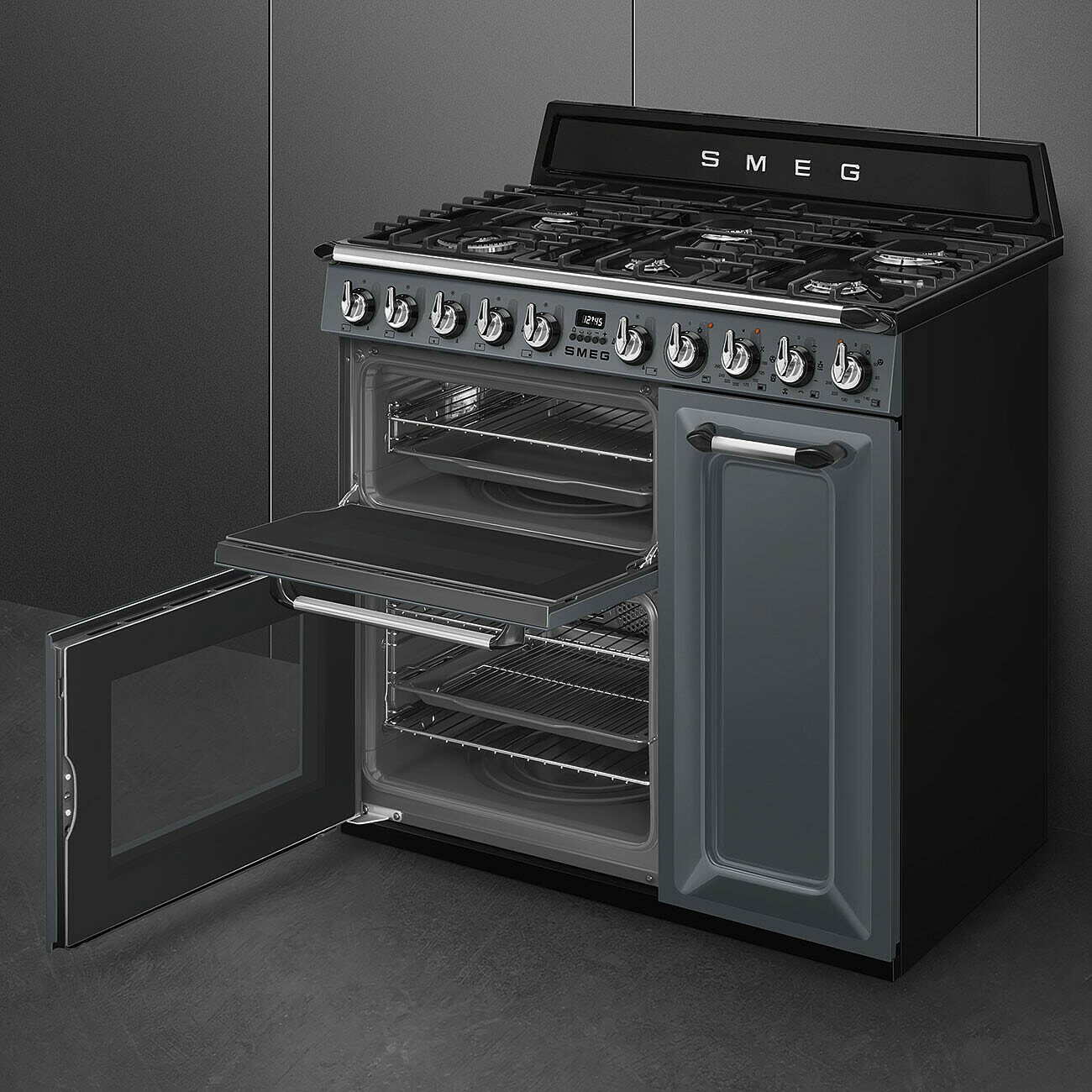 SMEG TR93GR fornuis met gaskookplaat - 90cm