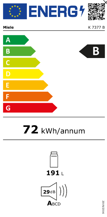 MIELE K7377B koelkast zonder vriesvak - 122cm