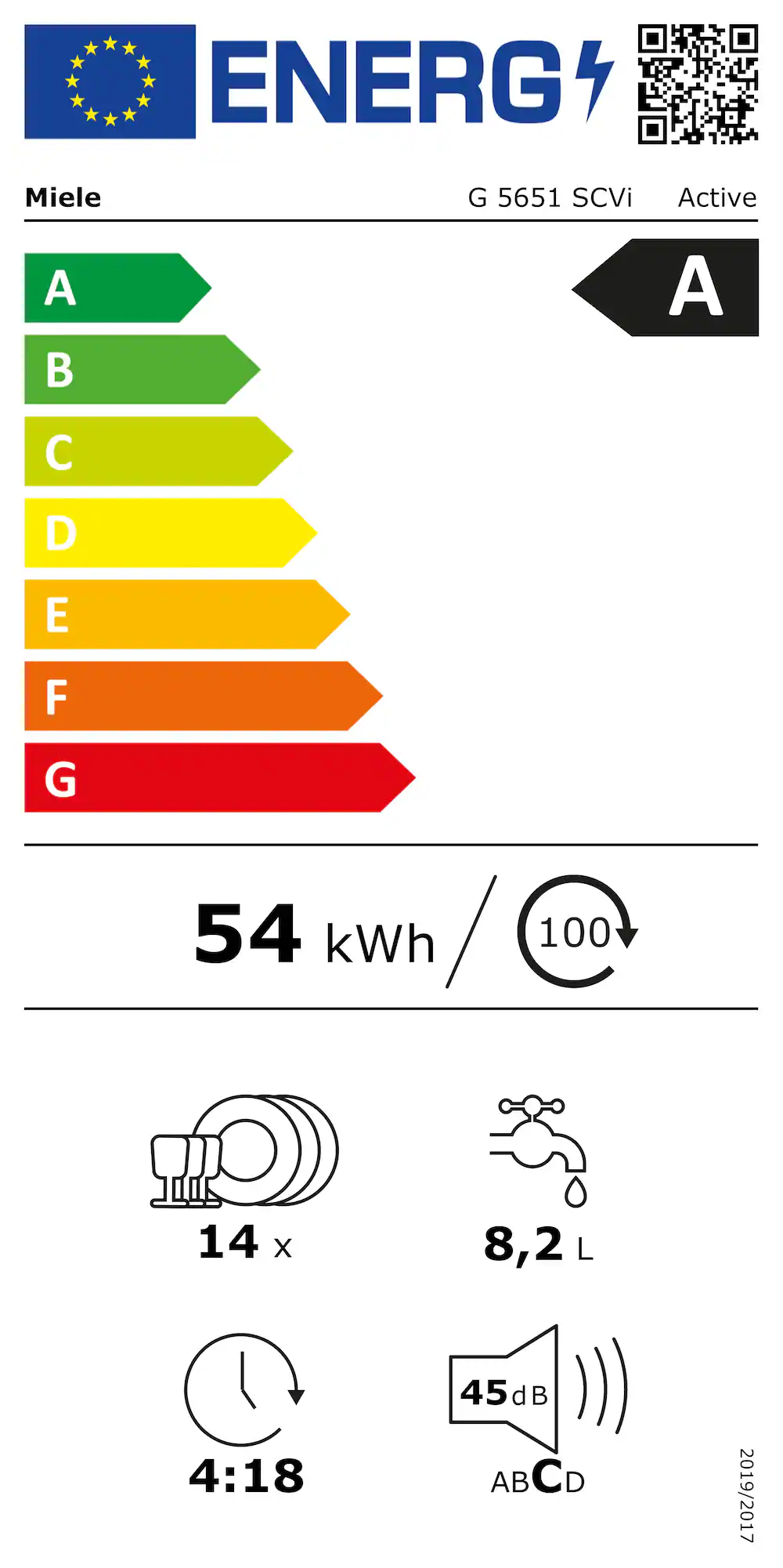 MIELE G5651SCVIACTIVEEDST vaatwasser volledig integreerbaar
