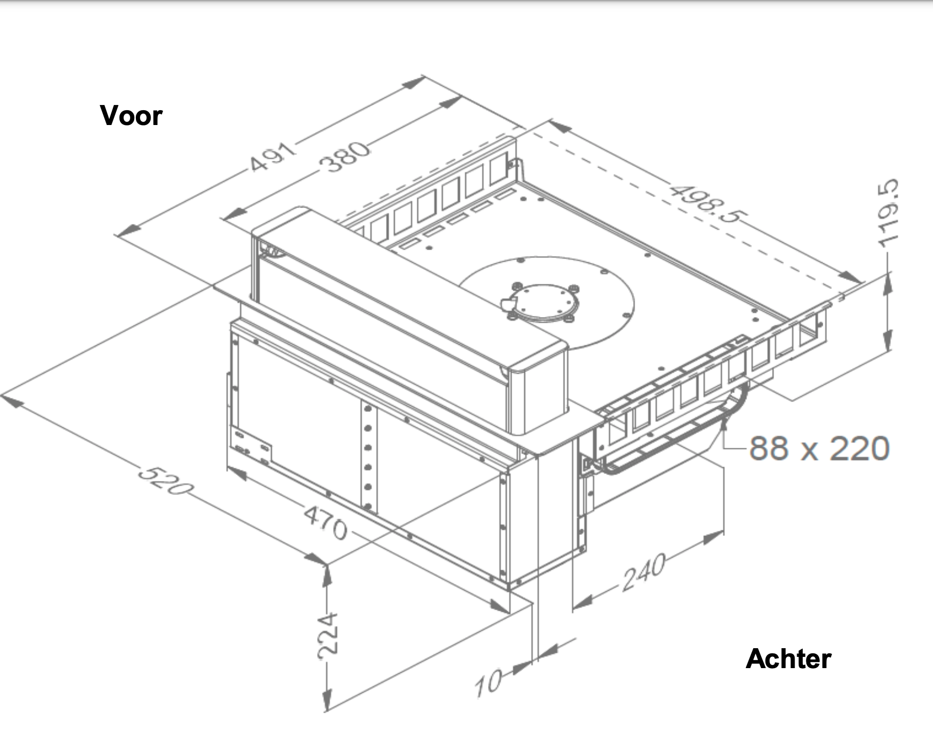 NOVY 40000 kookplaat met afzuiging - 49cm NOVY 40000 kookplaat met afzuiging - 49cm
