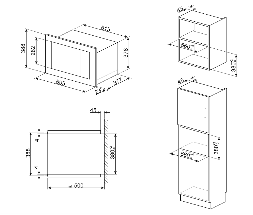 SMEG FMI125N microgolfoven met grill - 38cm