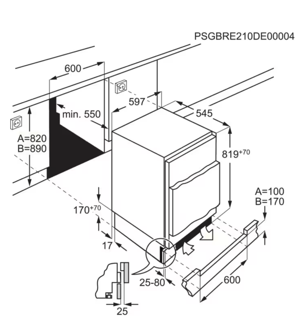 AEG OSK6I82EF 6000 onderbouw koelkast zonder vriesvak - 82cm AEG OSK6I82EF 6000 onderbouw koelkast zonder vriesvak - 82cm