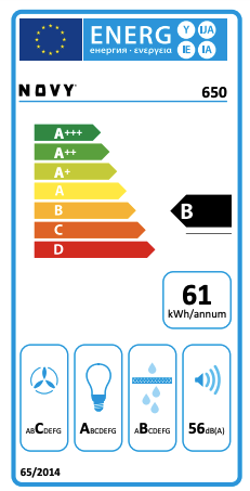NOVY 650 telescopische dampkap - 60cm NOVY 650 telescopische dampkap - 60cm