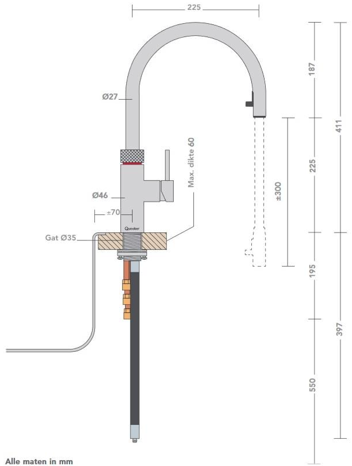 QUOOKER FXRBLK 2 in1 kraan