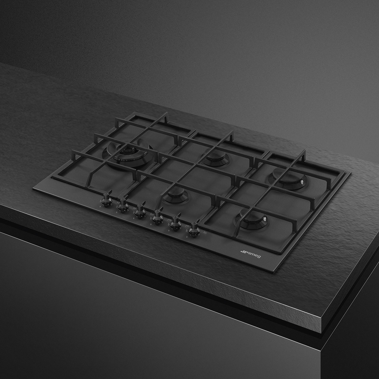 SMEG PX375LMB gaskookplaat - 72cm SMEG PX375LMB gaskookplaat - 72cm