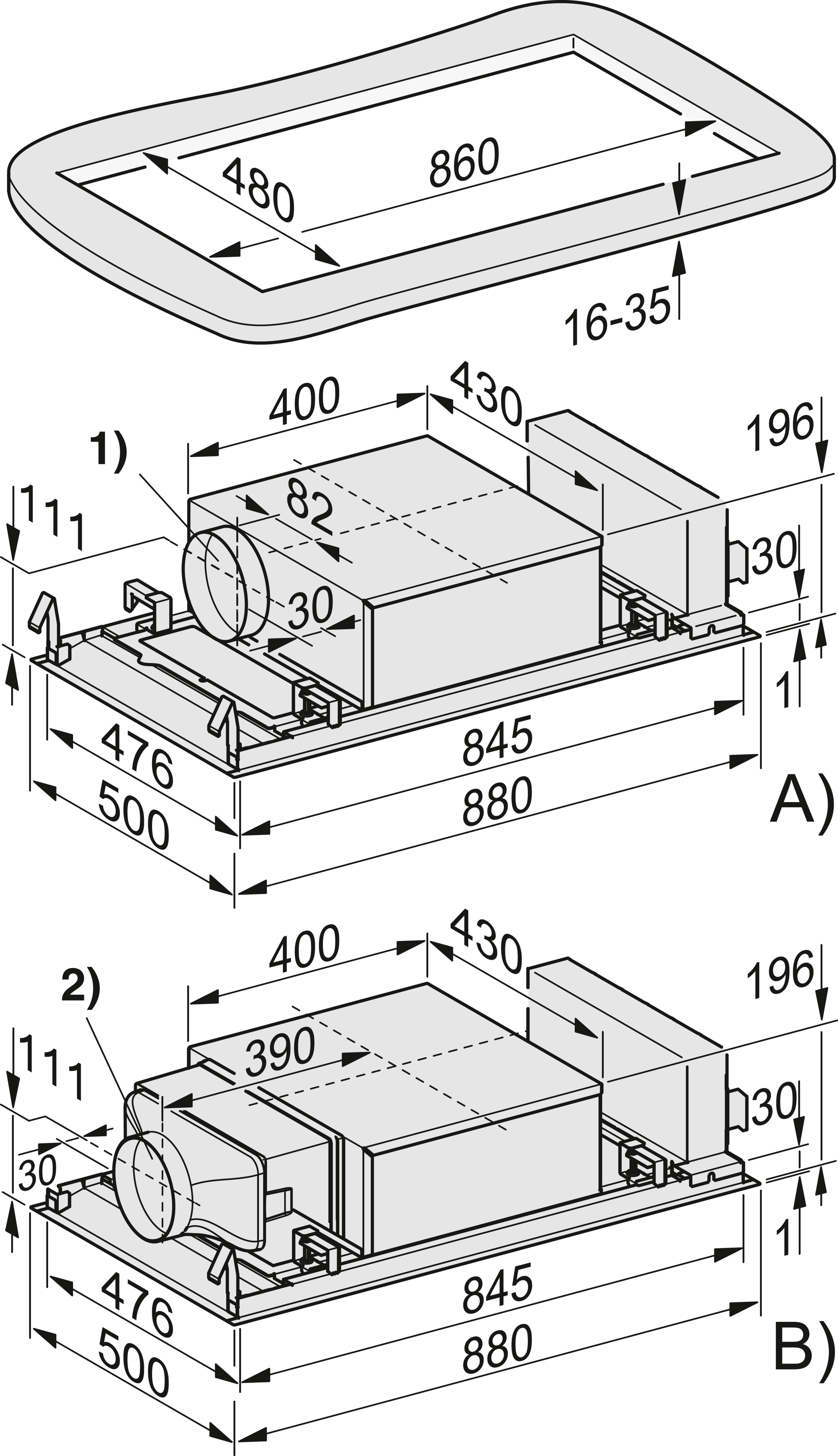 MIELE DAC2940EDST plafonddampkap - 88cm MIELE DAC2940EDST plafonddampkap - 88cm