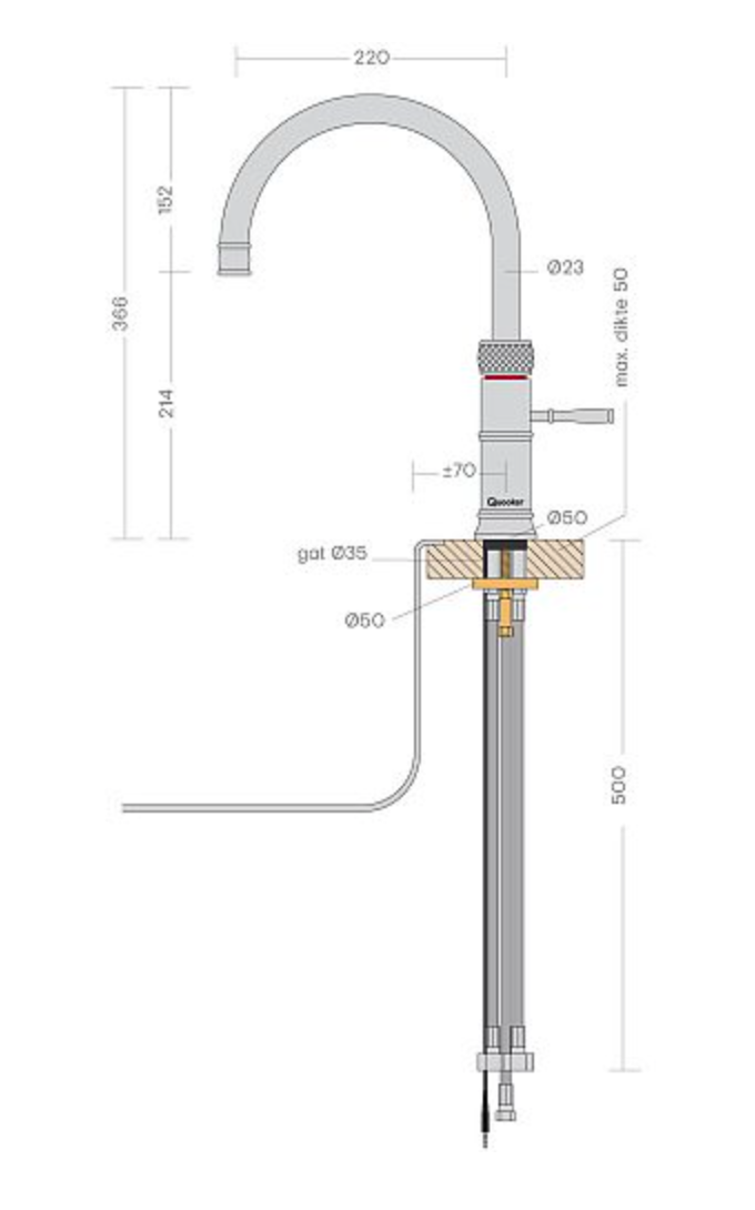 QUOOKER CFNRPTB 2 in1 kraan