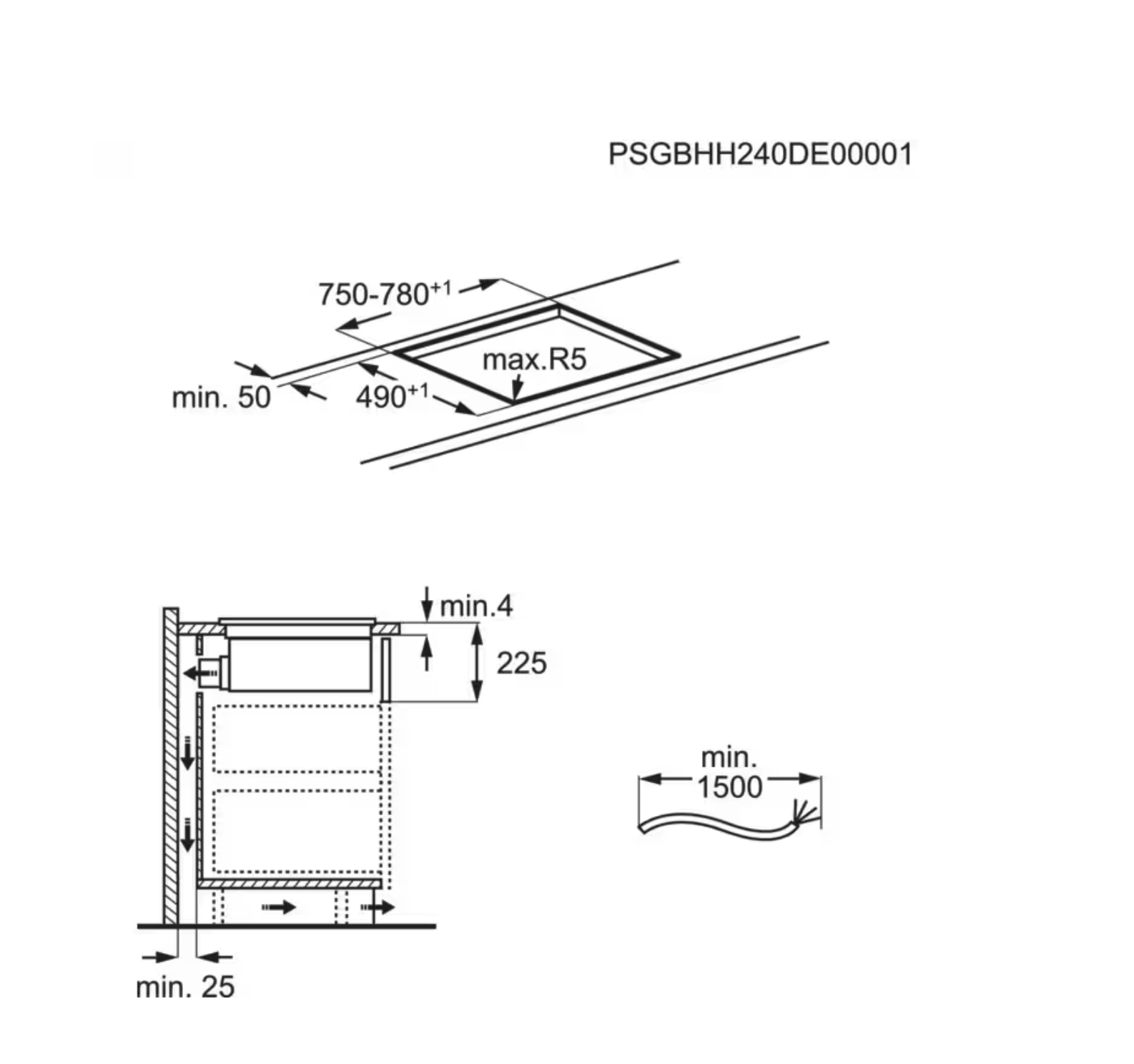 AEG TH84CB03CB 6000 kookplaat met afzuiging - 80cm AEG TH84CB03CB 6000 kookplaat met afzuiging - 80cm