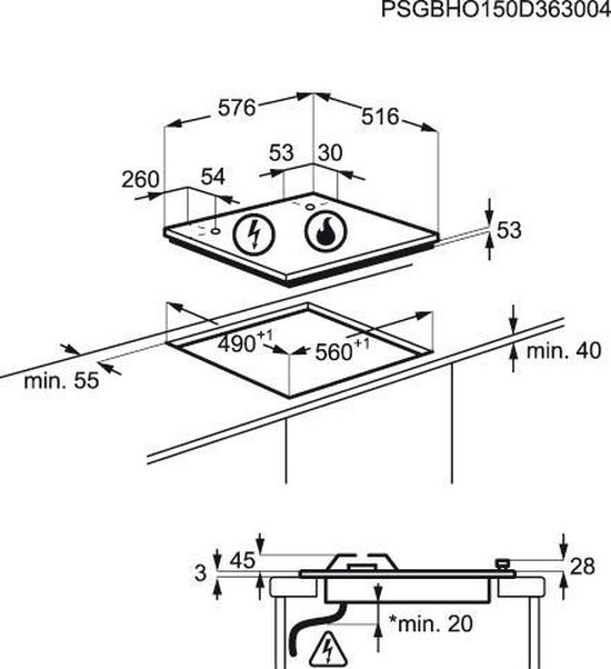 AEG HG694550XB Gaskookplaat AEG  AEG HG694550XB Gaskookplaat AEG