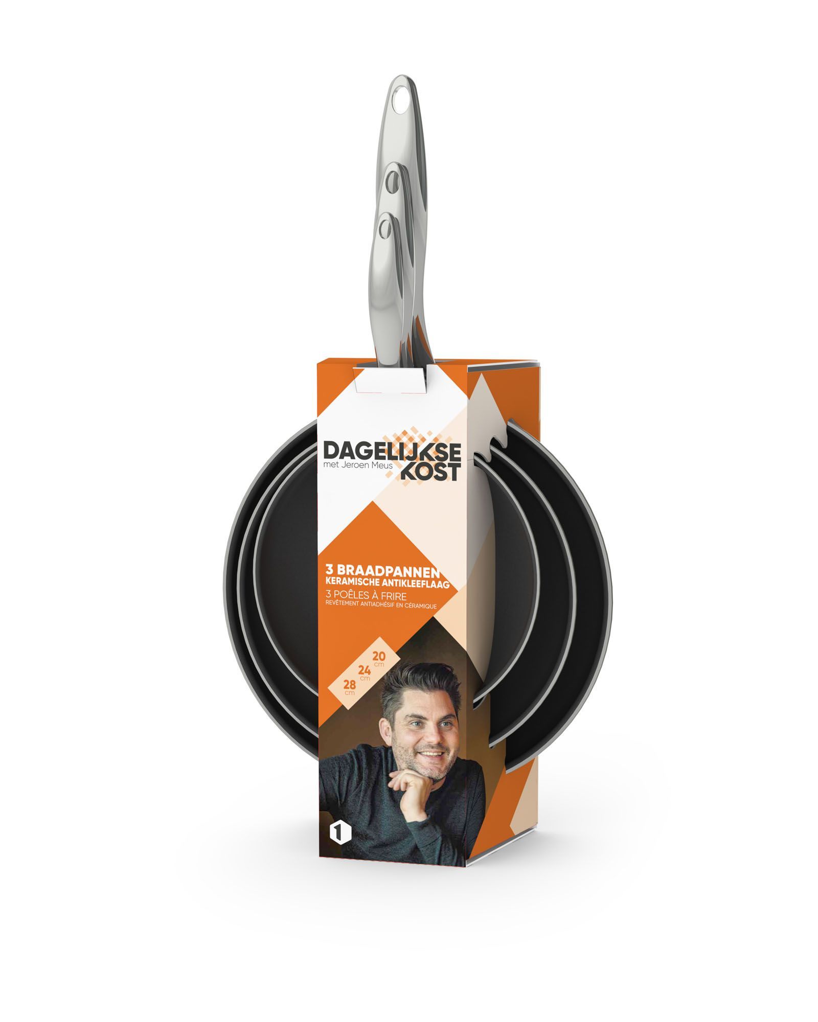 Dagelijkse Kost CC005171-001 3 - Delige pannenset Dagelijkse Kost met keramische antikleeflaag