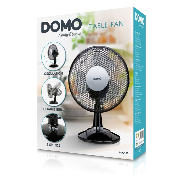 DOMO  DO8138 Tafelventilator - Ø 23 cm - 2 standen