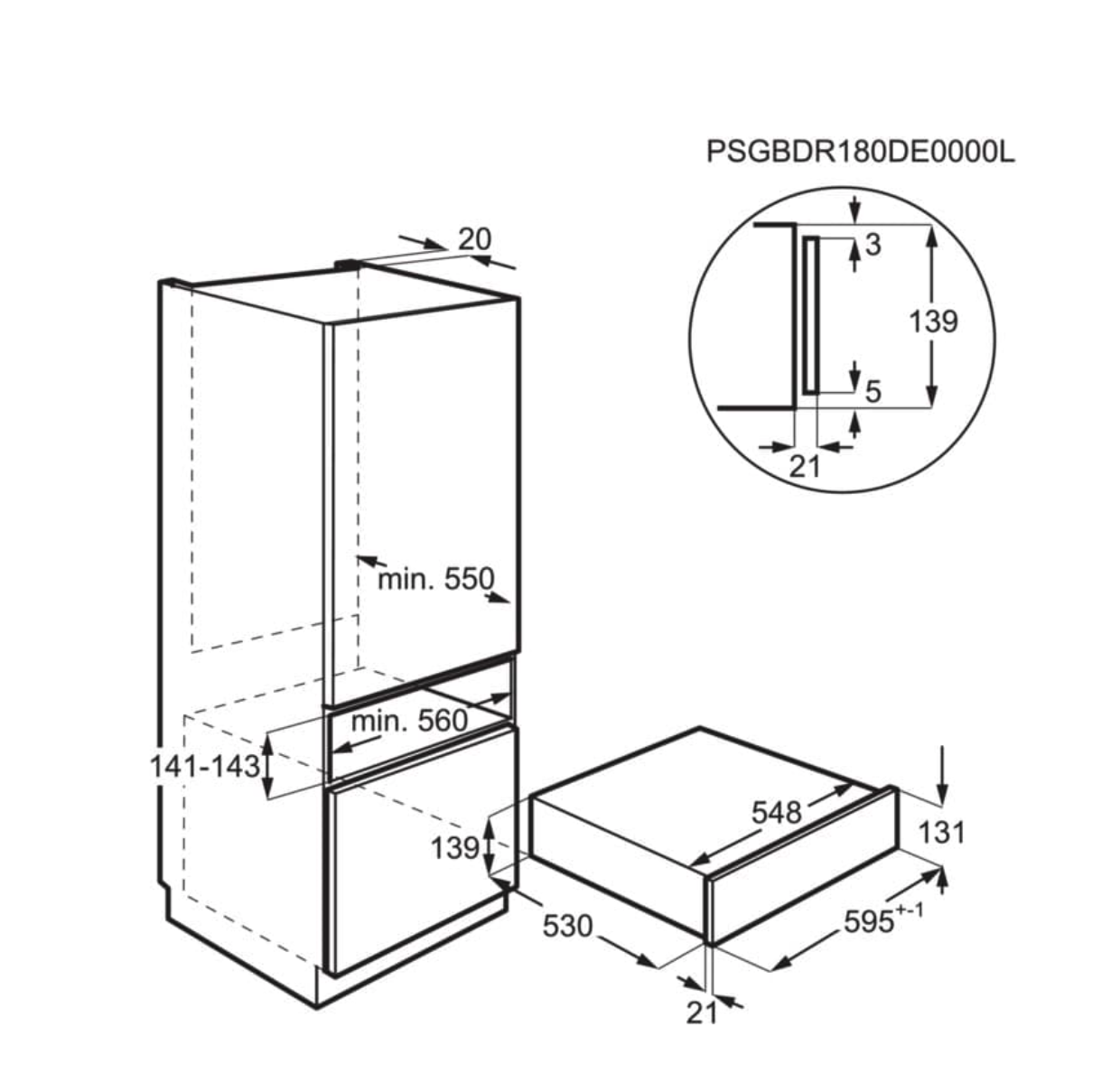 AEG OS7K10T opberglade - 14cm AEG OS7K10T opberglade - 14cm