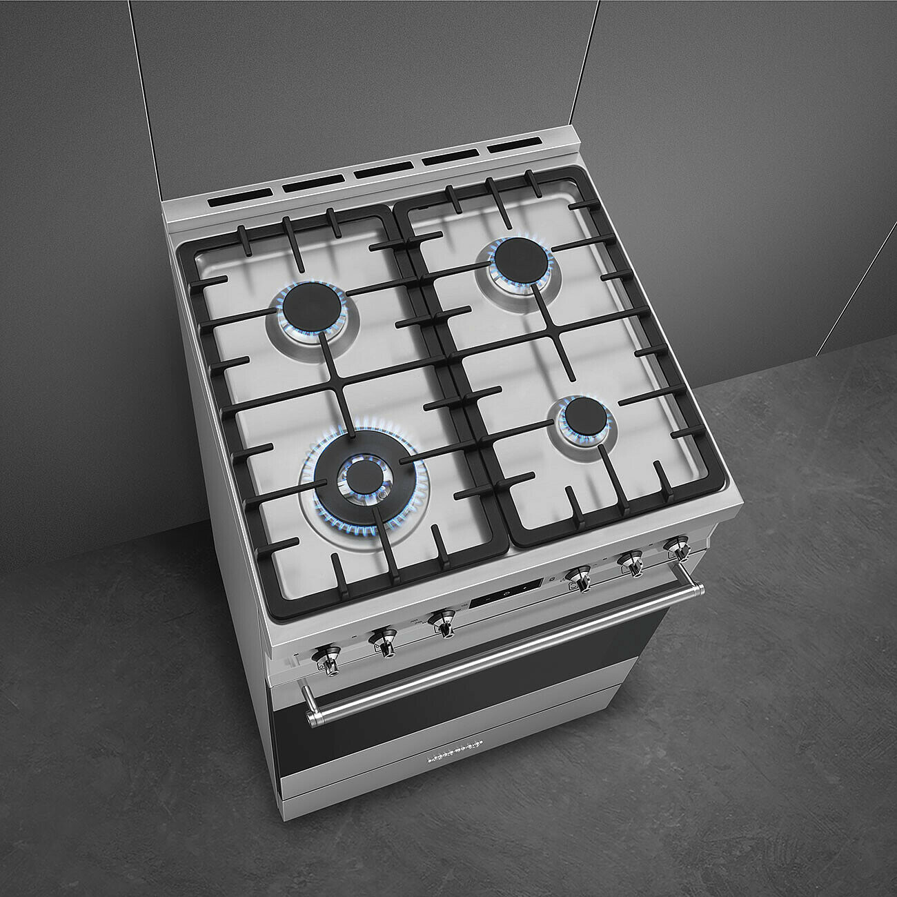 SMEG C6GMX2 fornuis met gaskookplaat - 60cm SMEG C6GMX2 fornuis met gaskookplaat - 60cm