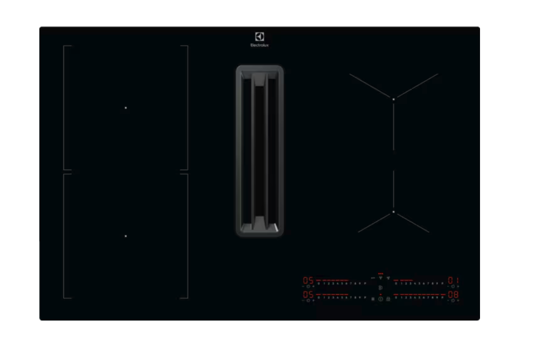 ELECTROLUX KCD83443CK 600 kookplaat met afzuiging - 80cm ELECTROLUX KCD83443CK 600 kookplaat met afzuiging - 80cm